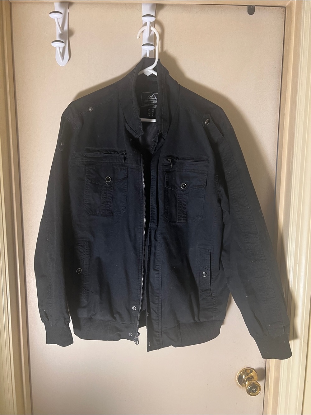 MLM Black Military-Style Bomber Jacket